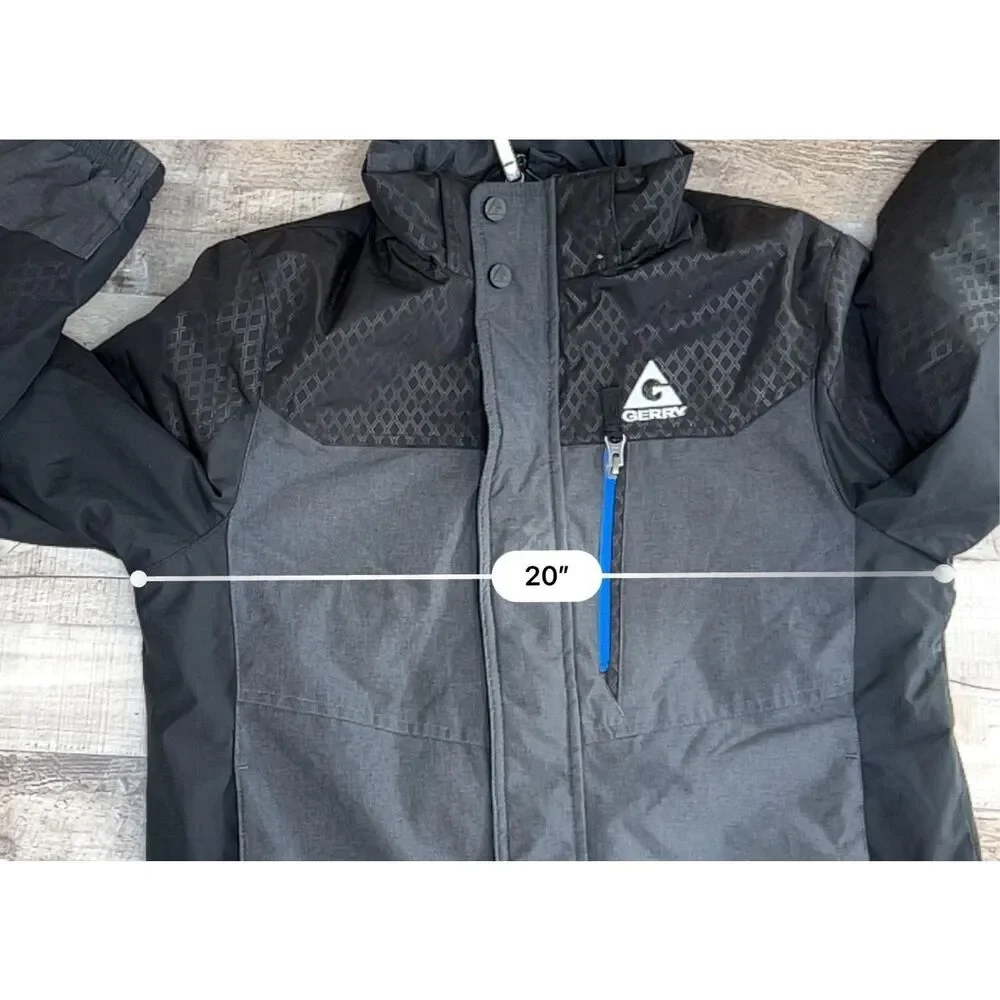 GERRY Black Zip Front Reflective All Weather Winter Coat MEDIUM Water‎ Resistant